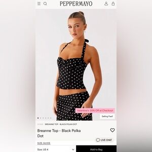 Peppermayo Black Polka Dot Set, Size US 4